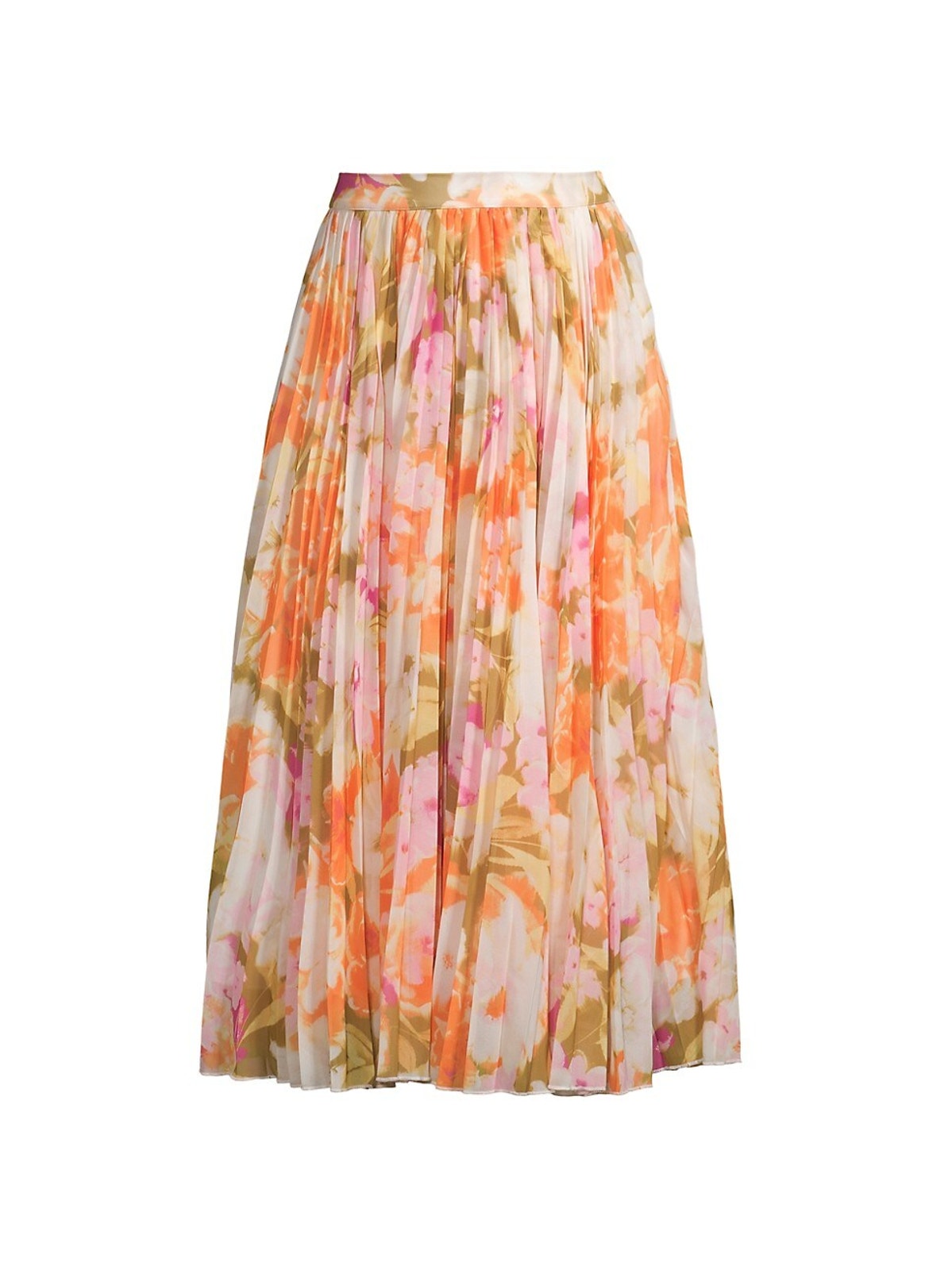Rachel Parcell Pleated Multicolor Chiffon Midi Size Xs Skirt